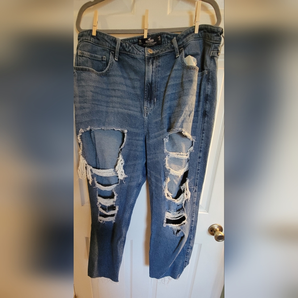 Distressed Blue Jeans